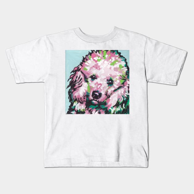 Standard Poodle Dog Bright colorful pop dog art Kids T-Shirt by bentnotbroken11